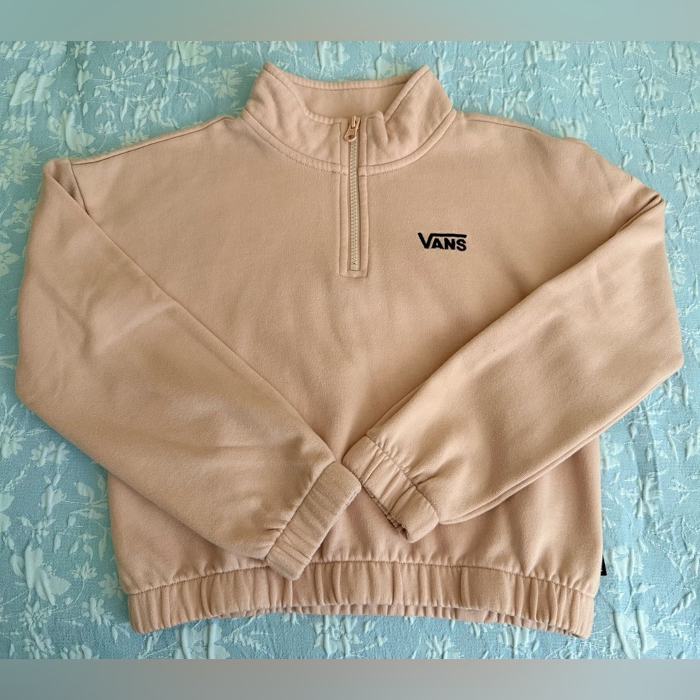 Vans Light Pink Quarter-Zip Sweatshirt
